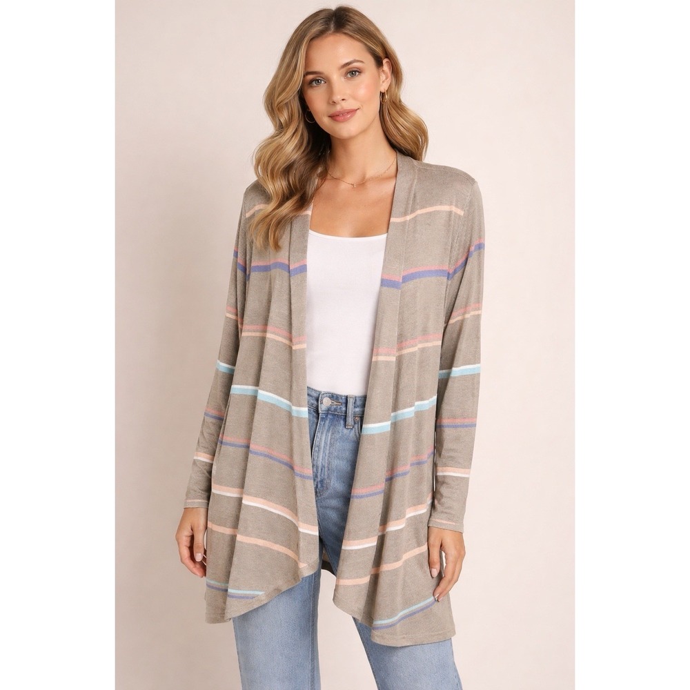 J.‎ Jill  Women's Cardigan Sweater XS Open Front Linen Long Sleeve Casual Beach